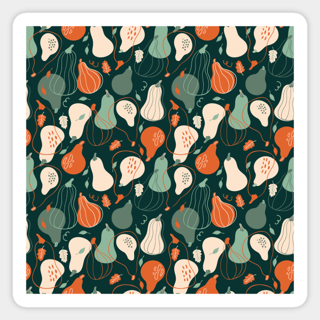 Seamless pattern with stylish pumpkins Sticker by DanielK